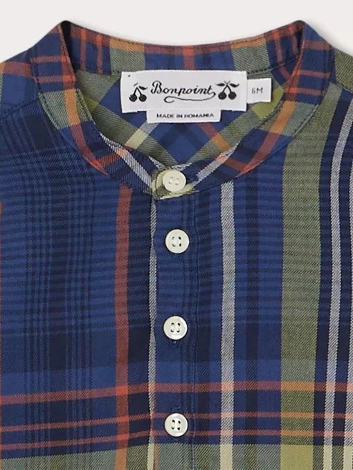 Newborn & Baby Bonpoint Tops | Chemise Polisson Ecossais Marine