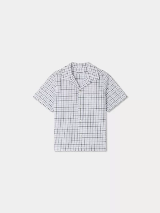 Child Bonpoint Tops | Chemise Steve Vert De Gris