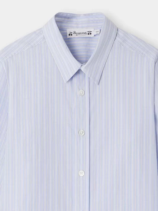 Child Bonpoint Tops | Chemise Tangui Rayures Ciel