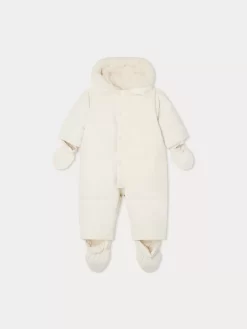 Newborn & Baby Bonpoint Outerwear | Combinaison Pilote Daegon Blanc Lait