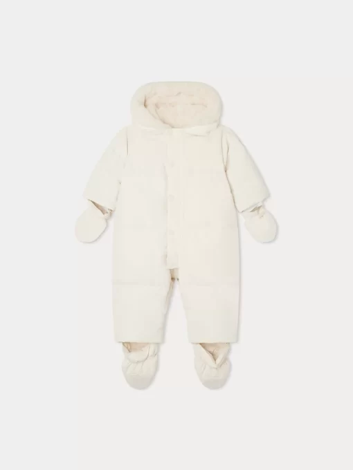 Newborn & Baby Bonpoint Outerwear | Combinaison Pilote Daegon Blanc Lait