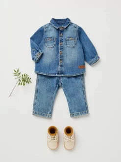 Newborn & Baby Bonpoint Bloomers, Shorts, And Pants | Cookie Jeans Light Denim