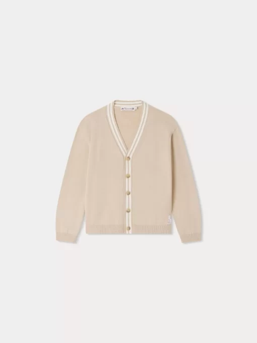 Child Bonpoint Cardigans And Sweaters | Corbin Cardigan Sand Stripes