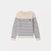 Child Bonpoint Cardigans And Sweaters | Crofton Sweater Sea Blue Stripes