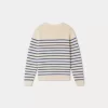 Child Bonpoint Cardigans And Sweaters | Crofton Sweater Sea Blue Stripes