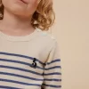 Child Bonpoint Cardigans And Sweaters | Crofton Sweater Sea Blue Stripes
