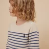 Child Bonpoint Cardigans And Sweaters | Crofton Sweater Sea Blue Stripes