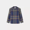 Child Bonpoint Tops | Daho Shirt Navy Tartan