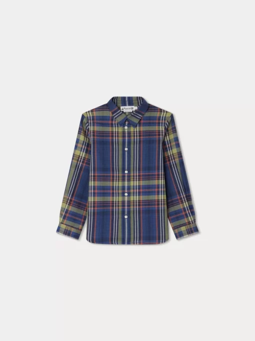 Child Bonpoint Tops | Daho Shirt Navy Tartan