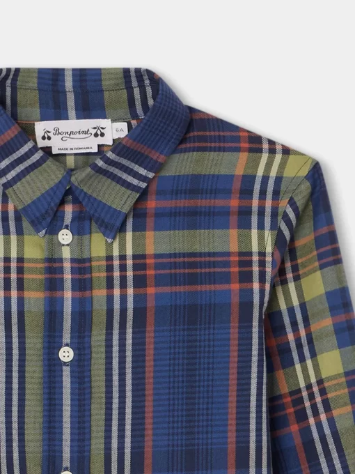 Child Bonpoint Tops | Daho Shirt Navy Tartan