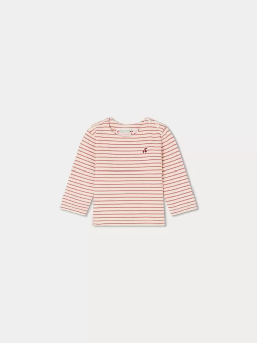 Newborn & Baby Bonpoint Tops | Dakota Striped Top Strawberry
