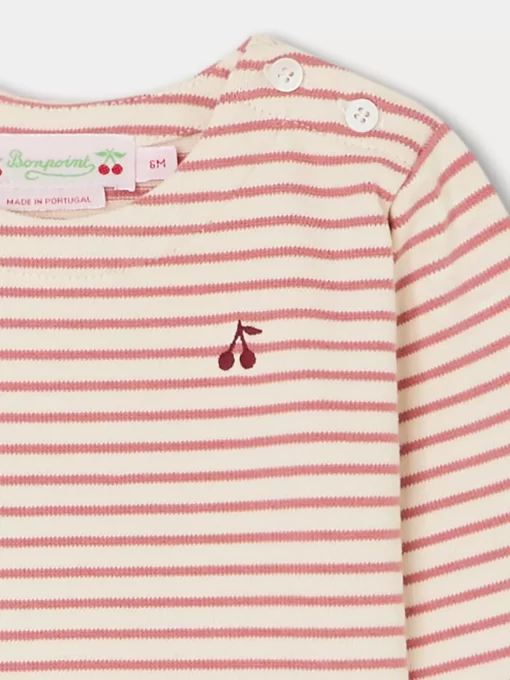 Newborn & Baby Bonpoint Tops | Dakota Striped Top Strawberry