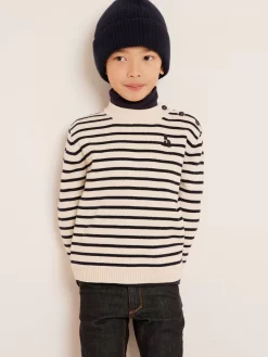 Child Bonpoint Cardigans And Sweaters | Dantes Sweater Navy Stripes