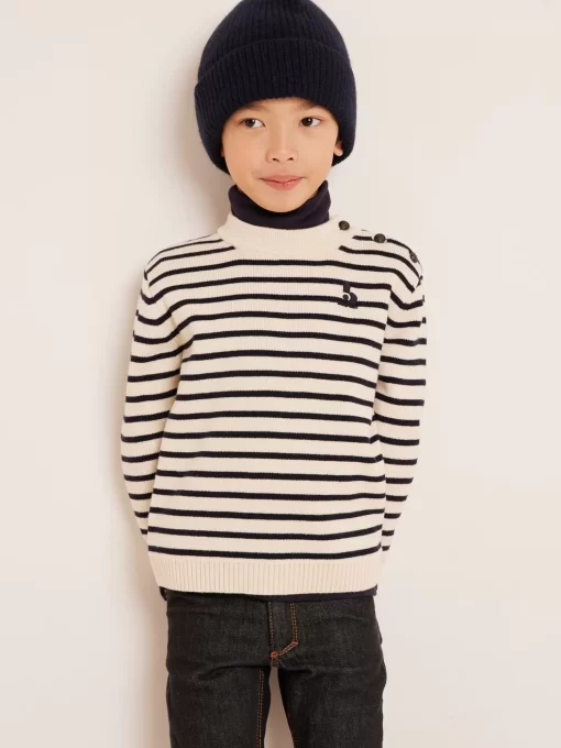 Child Bonpoint Cardigans And Sweaters | Dantes Sweater Navy Stripes