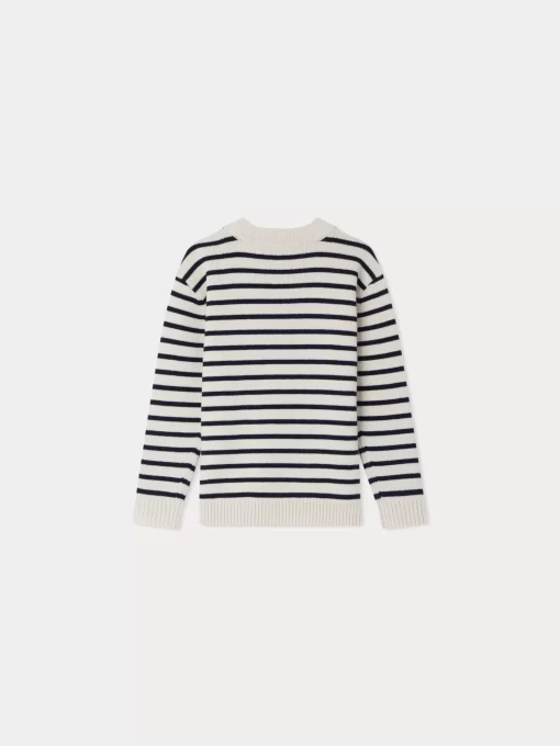 Child Bonpoint Cardigans And Sweaters | Dantes Sweater Navy Stripes