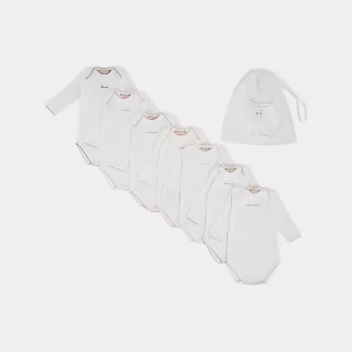 Newborn & Baby Bonpoint Onesies And Pajamas | Days Of The Week Lots Of Bodysuits In White