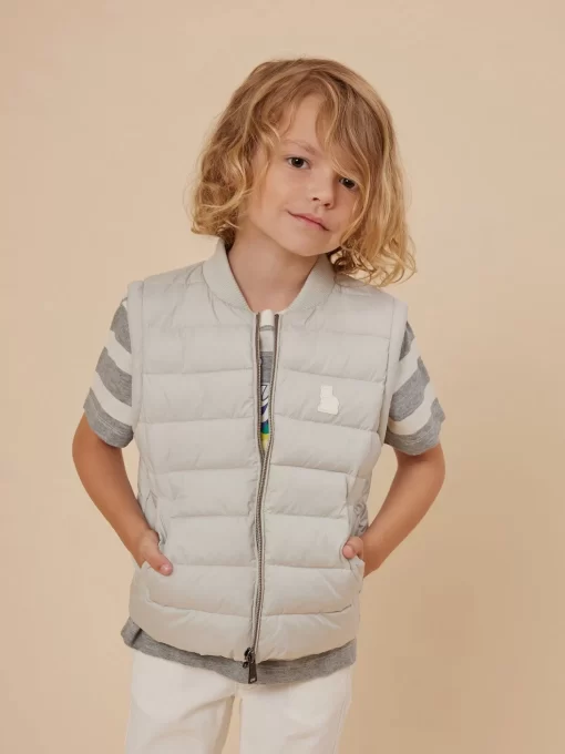 Child Bonpoint Coats And Outerwear | Doudoune Francisco Gris Clair