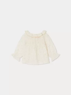 Newborn & Baby Bonpoint Tops | Embroidered Melly Blouse Aqua Blue