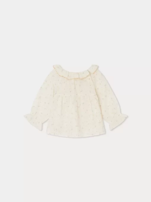Newborn & Baby Bonpoint Tops | Embroidered Melly Blouse Aqua Blue