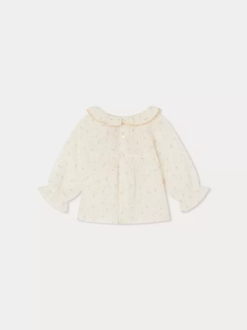 Newborn & Baby Bonpoint Tops | Embroidered Melly Blouse Aqua Blue