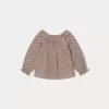 Newborn & Baby Bonpoint Tops | Embroidered Milly Blouse Taupe Flowers