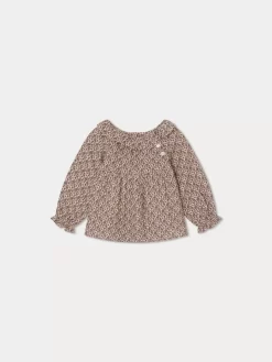 Newborn & Baby Bonpoint Tops | Embroidered Milly Blouse Taupe Flowers