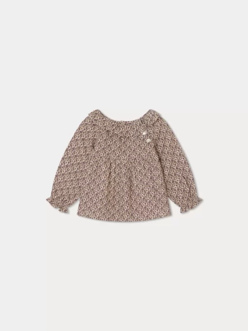 Newborn & Baby Bonpoint Tops | Embroidered Milly Blouse Taupe Flowers