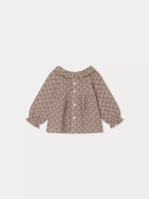 Newborn & Baby Bonpoint Tops | Embroidered Milly Blouse Taupe Flowers