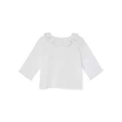 Newborn & Baby Bonpoint Tops | Embroidered Organic Cotton Blouse For Baby White