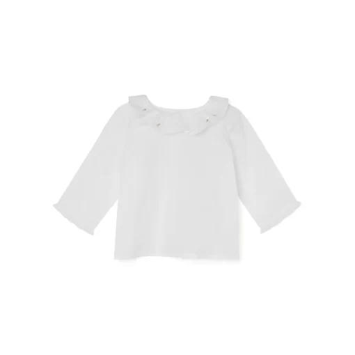 Newborn & Baby Bonpoint Tops | Embroidered Organic Cotton Blouse For Baby White
