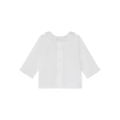 Newborn & Baby Bonpoint Tops | Embroidered Organic Cotton Blouse For Baby White