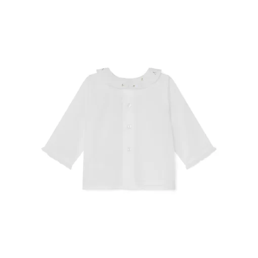 Newborn & Baby Bonpoint Tops | Embroidered Organic Cotton Blouse For Baby White