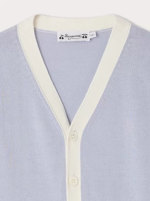 Child Bonpoint Cardigans And Sweaters | Fabiano Cardigan Sky Blue
