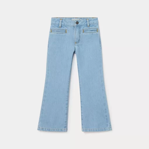 Child Bonpoint Bottoms | Flared Jeans For Girls Light Denim