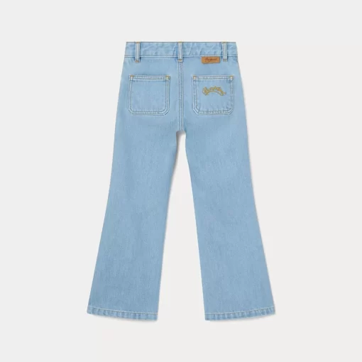 Child Bonpoint Bottoms | Flared Jeans For Girls Light Denim