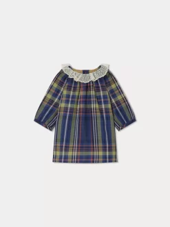 Newborn & Baby Bonpoint Dresses | Flavili Dress Navy Tartan