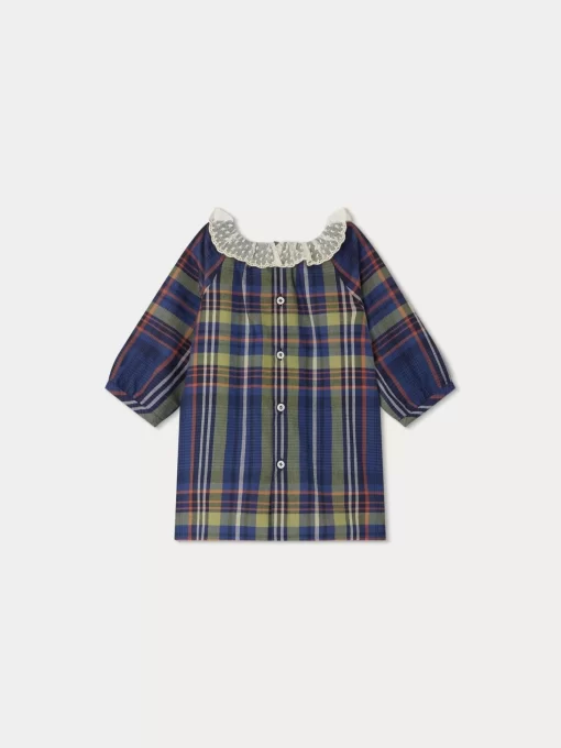 Newborn & Baby Bonpoint Dresses | Flavili Dress Navy Tartan