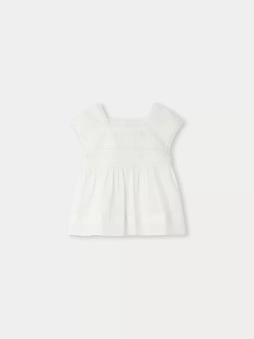 Child Bonpoint Tops | Flower Blouse Milk White