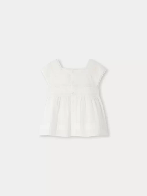Child Bonpoint Tops | Flower Blouse Milk White