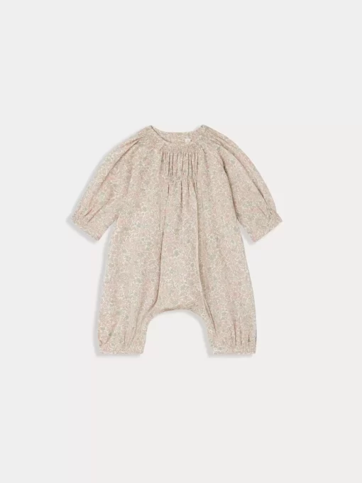 Newborn & Baby Bonpoint Pants, Bloomers, And Rompers | Luce Romper Pink Flowers