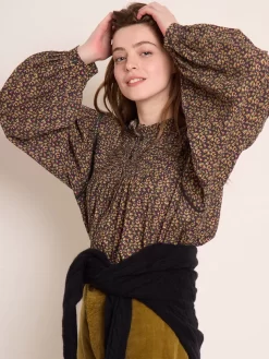Women Bonpoint | Madison Shirt Petrole Flowers