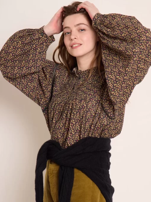Women Bonpoint | Madison Shirt Petrole Flowers