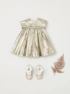 Newborn & Baby Bonpoint Dresses | Maruska Smocked Dress Gold