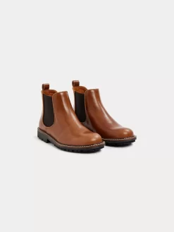 Child Bonpoint Shoes | Mathis Boots With Elastic Bands Caramel