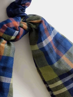 Child Bonpoint Accessories | Maxinoeud Scrunchie Navy Tartan