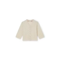 Newborn & Baby Bonpoint Sweaters And Cardigans | Openwork Cashmere Cardigan For Baby Natural