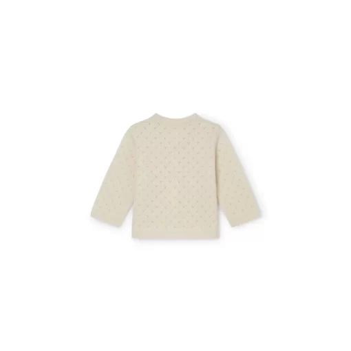 Newborn & Baby Bonpoint Sweaters And Cardigans | Openwork Cashmere Cardigan For Baby Natural