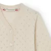 Newborn & Baby Bonpoint Sweaters And Cardigans | Openwork Cashmere Cardigan For Baby Natural