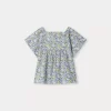 Child Bonpoint Tops | Pays Smocked Blouse Blue Flowers