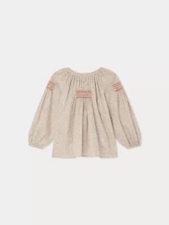 Child Bonpoint Tops | Poldie Smocked Blouse Pink Flowers